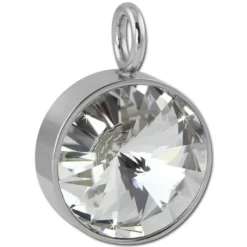Amello Kettenanhänger Edelstahl Zirkonias Zirkonia weiß ESHS02W