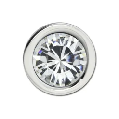 Amello Kettenanhänger Edelstahl Zirkonias Zirkonia weiß ESHS01W