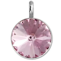 Amello Kettenanhänger Edelstahl Zirkonias Zirkonia rosa ESHS02A