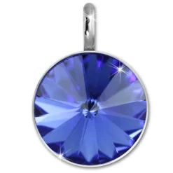 Amello Kettenanhänger Edelstahl Zirkonias Zirkonia blau ESHS02B