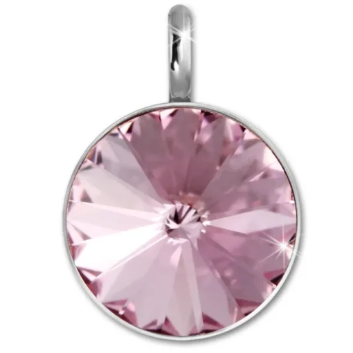 Amello Kettenanhänger Edelstahl Zirkonias Zirkonia rosa ESHS02A