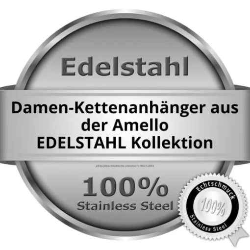 Amello Kettenanhänger Edelstahl Zirkonias Zirkonia grau ESHS02K