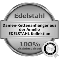 Amello Kettenanhänger Edelstahl Zirkonias Zirkonia grau ESHS01K