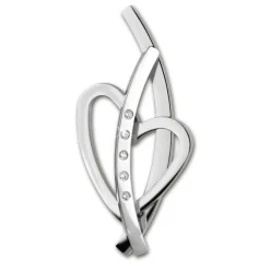 Amello Kettenanhänger Verschlungenes Herz Zirkonia Edelstahlschmuck ESHS52W