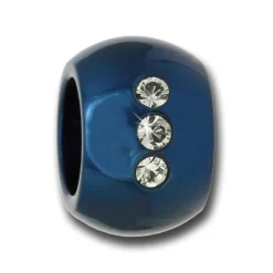 Amello Megabead Stahl Kugel blau Zirkonias Armband AMZ025B