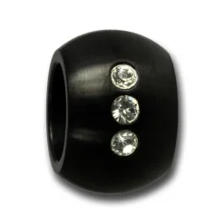 Amello Megabead Stahl Kugel schwarz Zirkonias Armband AMZ025S