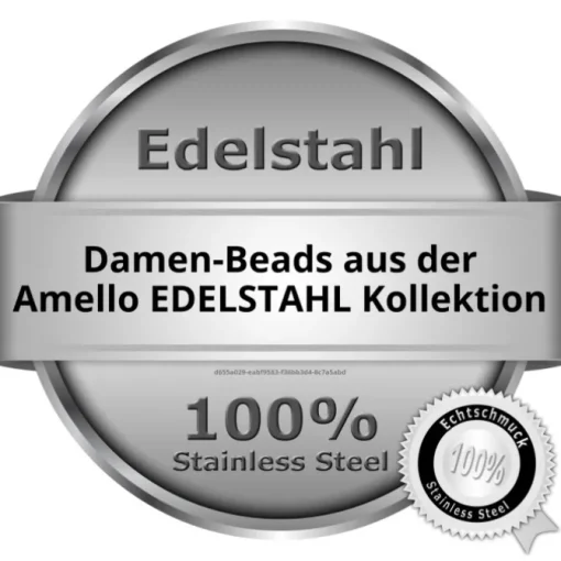 Amello Megabead Stahl Kugel blau Zirkonias Armband AMZ025B