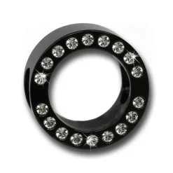 Amello Megabead Stahl Zirkonias Rad schwarz Armband AMZ105S