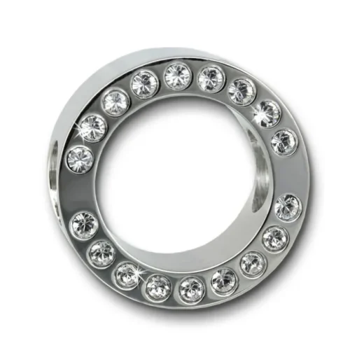 Amello Megabead Stahl Zirkonias Rad weiß Armband AMZ105W
