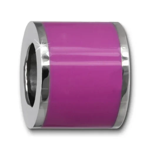 Amello Megabeads Edelstahl Bead Emaille pink Armbandbead AMB028V