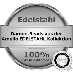 Amello Megabeads Edelstahl Bead Emaille pink Armbandbead AMB028V