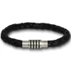 Amello Megabeads Leder Armband schwarz Edelstahl Verschluß AMA475S20