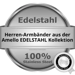 Amello Megabeads Leder Armband schwarz Edelstahl Verschluß AMA475S19