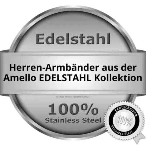 Amello Megabeads Leder Armband schwarz Edelstahl Verschluß AMA475S19