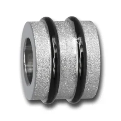 Amello Megabeads Stahl Bead Zylinder diamantiert Armbandbead AMB415S