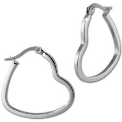 Amello Ohrhänger Creole Herz 3cm Edelstahl Damen Ohrring ESOS99J