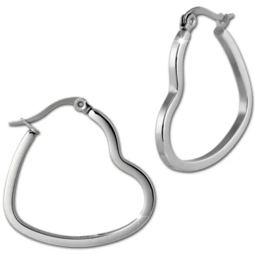 Amello Ohrhänger Creole Herz 3cm Edelstahl Damen Ohrring ESOS99J