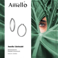 Amello Ohrhänger Creole Muster Edelstahl Damen Ohrring ESOS98J