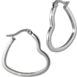 Amello Ohrhänger Herz-Kreole 4cm Edelstahl Damen Ohrring ESOS99K
