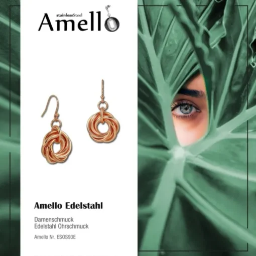 Amello Ohrhänger Ringspiel rose glanz Edelstahl Damen Ohrring ESOS93E