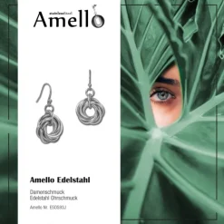 Amello Ohrhänger Ringspiel glanz Edelstahl Damen Ohrring ESOS93J