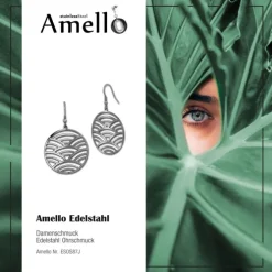 Amello Ohrhänger Rund glanz Edelstahl Damen Ohrring ESOS87J