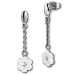 Amello Ohrringe Keramik Blümchen weiß Damen Edelstahlschmuck ESOX41W