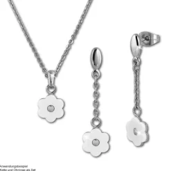 Amello Ohrringe Keramik Blümchen weiß Damen Edelstahlschmuck ESOX41W