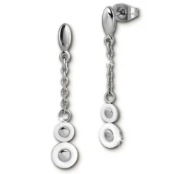 Amello Ohrringe Keramik Circle weiß Damen Edelstahlschmuck ESOX42W