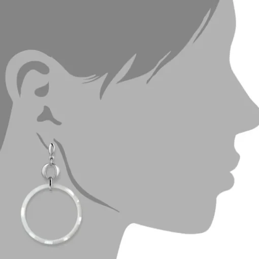 Amello Ohrringe Keramik Circle weiß Damen Edelstahlschmuck ESOX14W