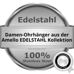 Amello Ohrringe Keramik Circle weiß Damen Edelstahlschmuck ESOX14W