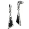 Amello Ohrringe Keramik Dreieck Zirkonia schwarz Damen Edelstahlschmuck ESOX43S