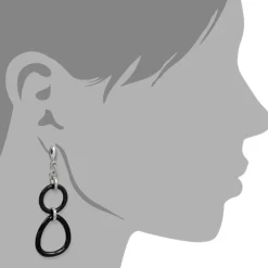 Amello Ohrringe Keramik Dreieck schwarz Damen Edelstahlschmuck ESOX07S