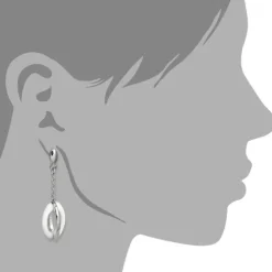 Amello Ohrringe Keramik Ellipse weiß Damen Edelstahlschmuck ESOX09W