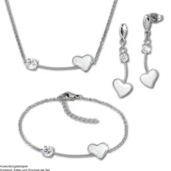 Amello Ohrringe Keramik Herz Zirkonia weiß Damen Edelstahlschmuck ESOX40W