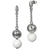 Amello Ohrringe Keramik Kugeln weiß Damen Edelstahlschmuck ESOX12W