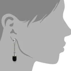 Amello Ohrringe Keramik Kegel schwarz Damen Edelstahlschmuck ESOX15S
