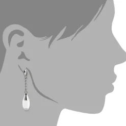 Amello Ohrringe Keramik Kegel weiß Damen Edelstahlschmuck ESOX15W