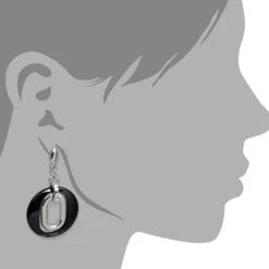 Amello Ohrringe Keramik Magic schwarz Damen Edelstahlschmuck ESOX03S