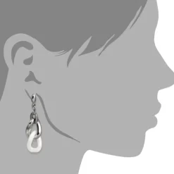 Amello Ohrringe Keramik Panzer Big weiß Damen Edelstahlschmuck ESOX06W