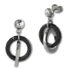 Amello Ohrringe Keramik Ringe schwarz Damen Edelstahlschmuck ESOX21S