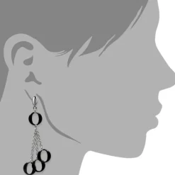 Amello Ohrringe Keramik Ringe schwarz Damen Edelstahlschmuck ESOX02S