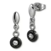 Amello Ohrringe Keramik Stein Zirkonia schwarz Damen Edelstahlschmuck ESOX35S