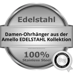 Amello Ohrringe Keramik Stein Zirkonia schwarz Damen Edelstahlschmuck ESOX35S