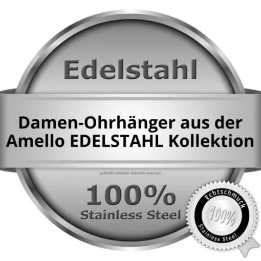 Amello Ohrringe Keramik Stein Zirkonia schwarz Damen Edelstahlschmuck ESOX35S