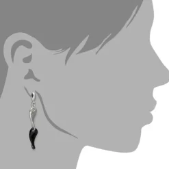 Amello Ohrringe Keramik Welle schwarz Damen Edelstahlschmuck ESOX08S