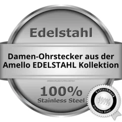 Amello Ohrringe Rund Keramik Zirkonia weiß Damen Edelstahlschmuck ESOX31W