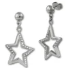 Amello Ohrringe Stern Zirkonia weiß Damen Edelstahlschmuck ESOX20W