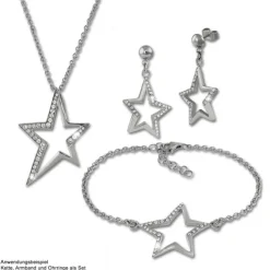 Amello Ohrringe Stern Zirkonia weiß Damen Edelstahlschmuck ESOX20W
