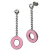 Amello Ohrstecker Oval Zirkonia Emaille rosa Ohrringe Damen Stahl ESOG03P